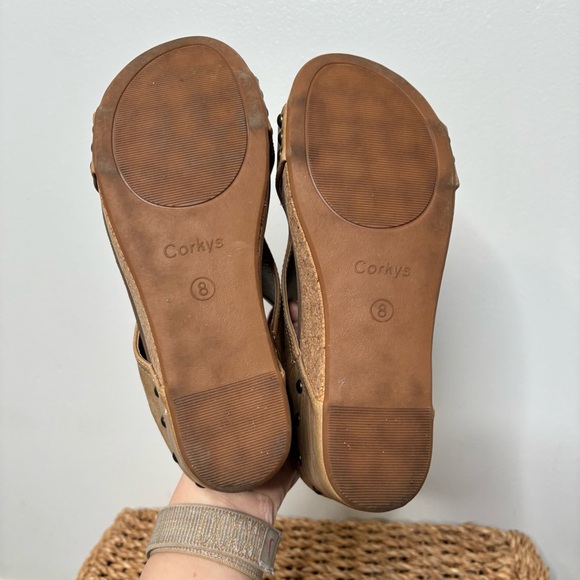 Boutique by Corkys - Carley Wedge Sandal Shoes Tan Open Toe Womens 8 - Picture 9 of 13